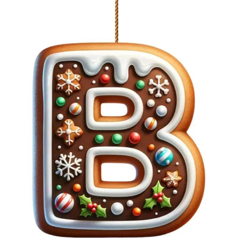 26 Letter Acrylic 2D Flat Christmas Letter Pendant Christmas Tree Hanging Ornament New Year Party DIY  Supplies