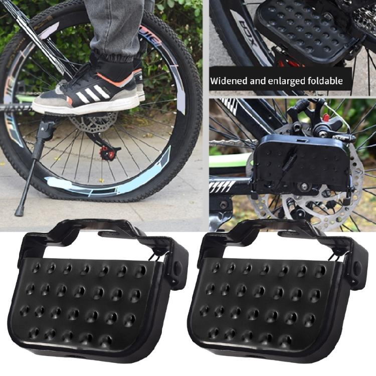 2Pcs Bike Rear Pedals Steel Folding Bike Pegs Non-slip Bicycles Footrests Pedals