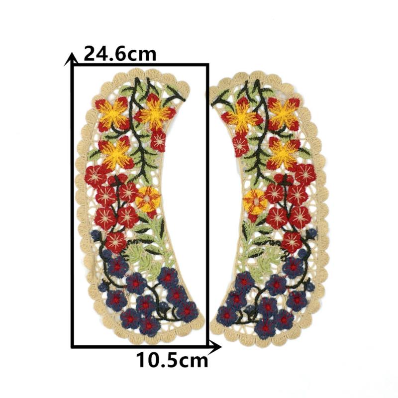 Floral Fake Collar Lace False Collars Woman Detachable Hollow Embroidery Neckline Collar Applique Lace Sewing Accessories