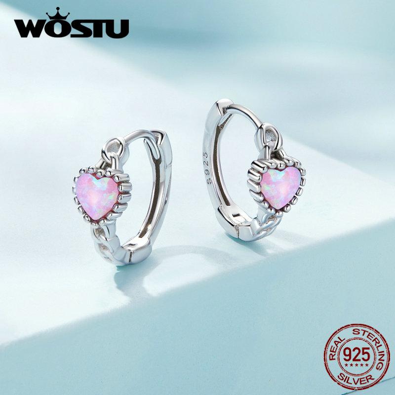 Orecchini Pendenti A Cuore In Opale Colorato Con Placcatura Oro Bianco - Regalo Donna Romantico