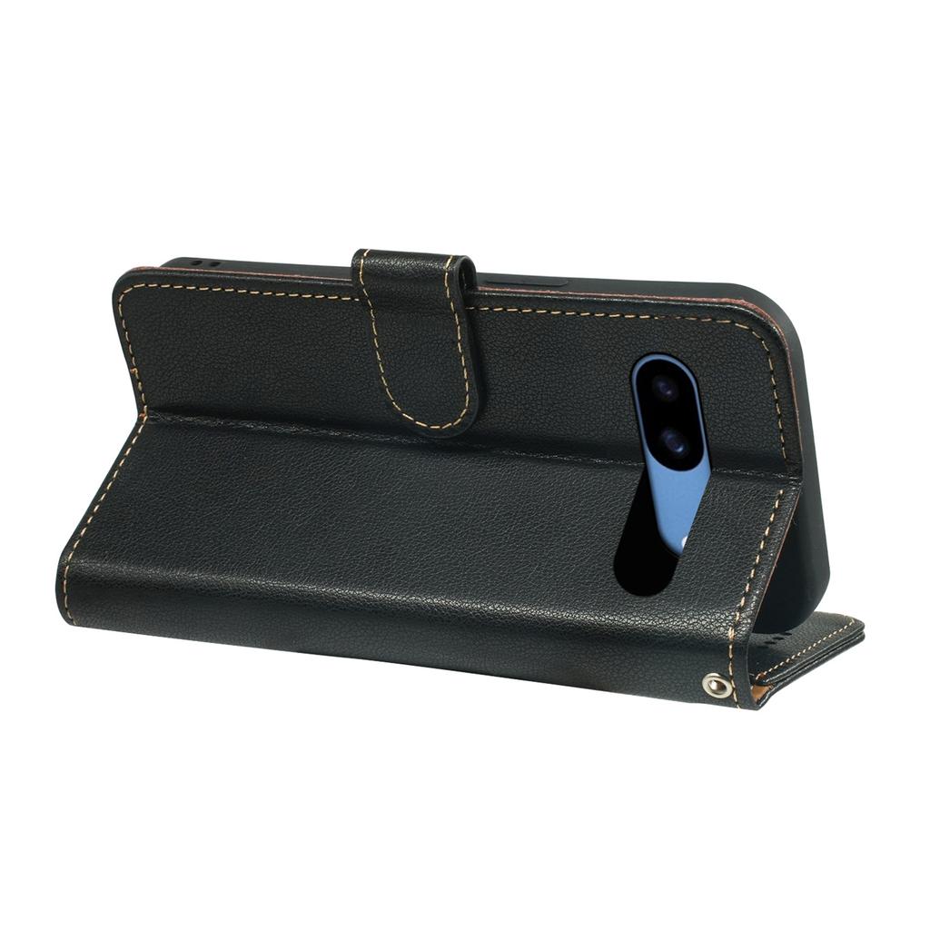 For Google Pixel 8a Case RFID Blocking Wallet Litchi Texture Leather Phone Cover Magnetic Clasp