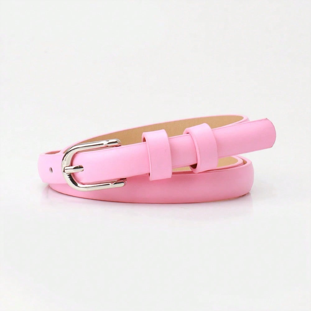 Women's Waist Belt Versatile Decorative Thin Belt Jeans Strap Fashionable High-End Simple Alloy Pin Buckle Belt