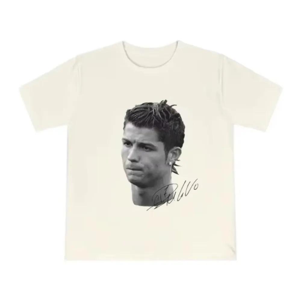 Cristiano Ronaldo Head Casual Tshirt Luxury Brand for Men and Women Top