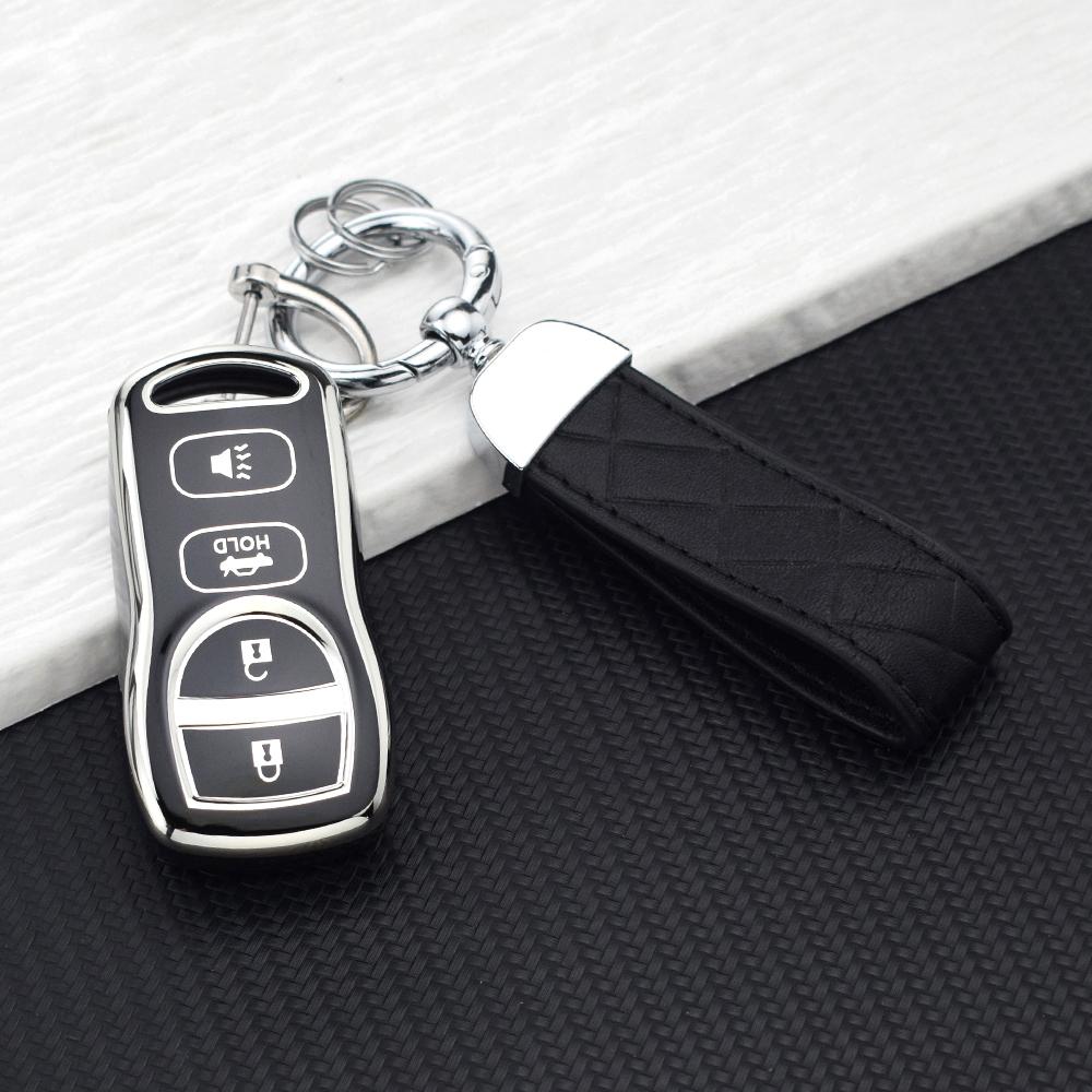 Premium Soft TPU Key Case for Nissan Altima Sentra X-trail Frontier Maxima Armada Tiida for Infiniti QX56 FX35 JA60 Keychains