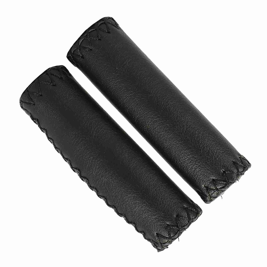 1 Pair Three Colors Retro Artificial Leather Handlebar Grips Bike Handle Cover Grips