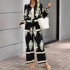 2026 Womens Casual Print Loose Shirt Pants Set Geometric Comfort Fit