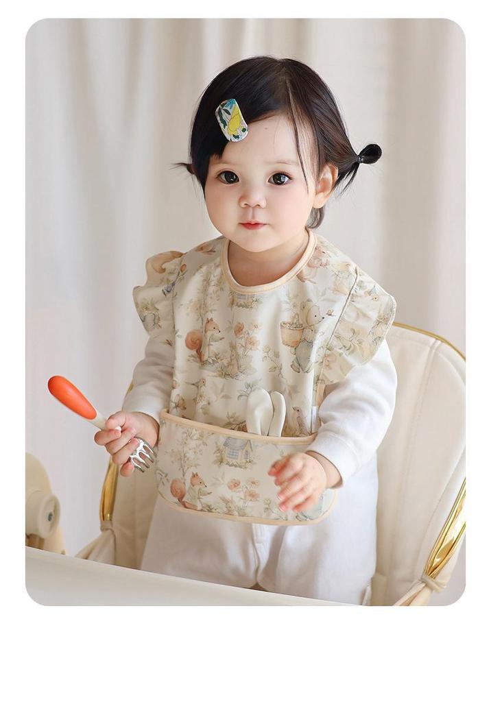 Waterproof Sleeveless Baby Feeding Bib - Lace, Stain-Proof Coverall for Infants & Toddlers