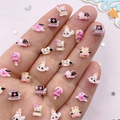 100 ks Pryskyřice Mini Barevné Kreslené Lebky Lízátka Netopýři Duchové Ploché dno Kamínky Nail Art Halloweenská Dekorace DIY Scrapbook Řemesla