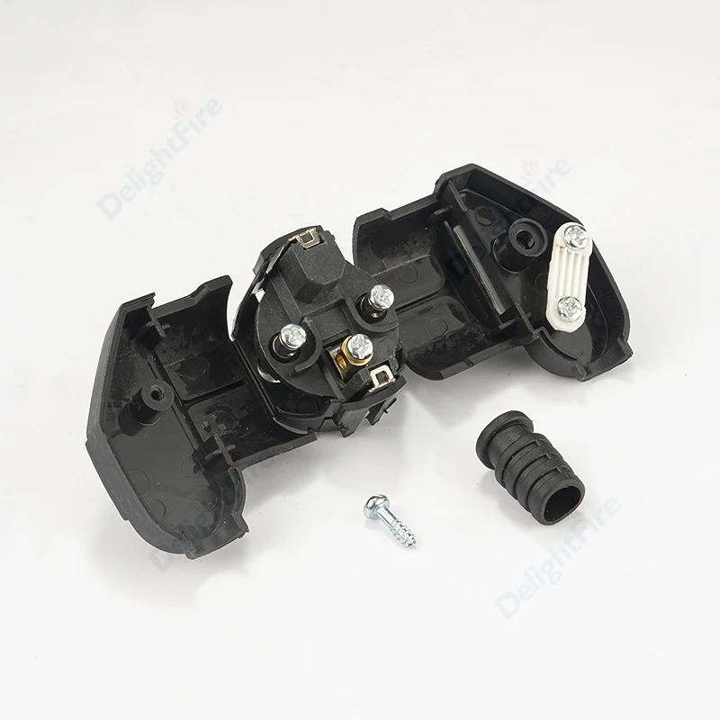 250V 16A Assembly EU Schuko Plug Rewireable Male Connector 4.8mm Pin for Power Cord