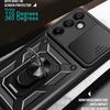 For Samsung Galaxy S24 FE Case PC+TPU Kickstand Phone Cover with Slide Camera Lid