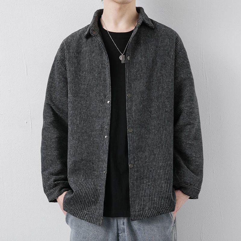 Spring Autumn New Style Mens Outerwear Corduroy Shirt Loose Youth Long Sleeve Shirt Thin Casual Versatile Top