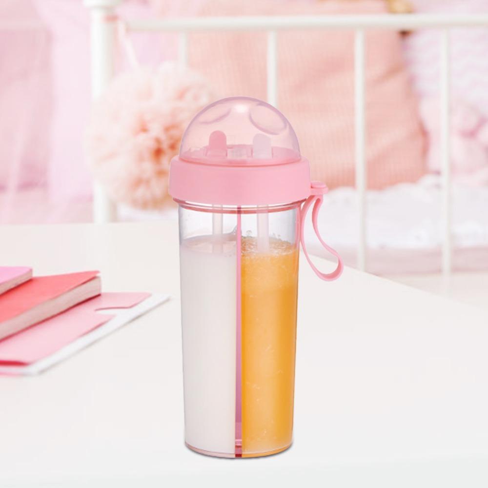 600ML Dual Drink Cup With Tubes Large Capacity Cup Portable Bottle Sport Tumbler Outdoor Sports