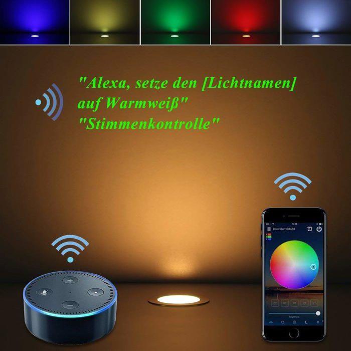 Spot Extérieur - INDARUN - Indarun - Compatible Alexa - 16 Millions De Couleurs - LED Intégrée