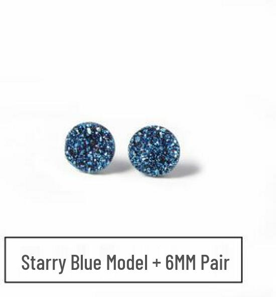 Men's Black Crystal Cluster Earrings - Simple Korean Style with Personality