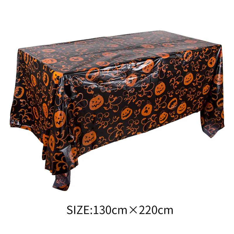 Halloween Decoration Tablecloth,Disposable Pumpkin Spider Web Bat Plastic Table Cover,Halloween Party Home Table Decor