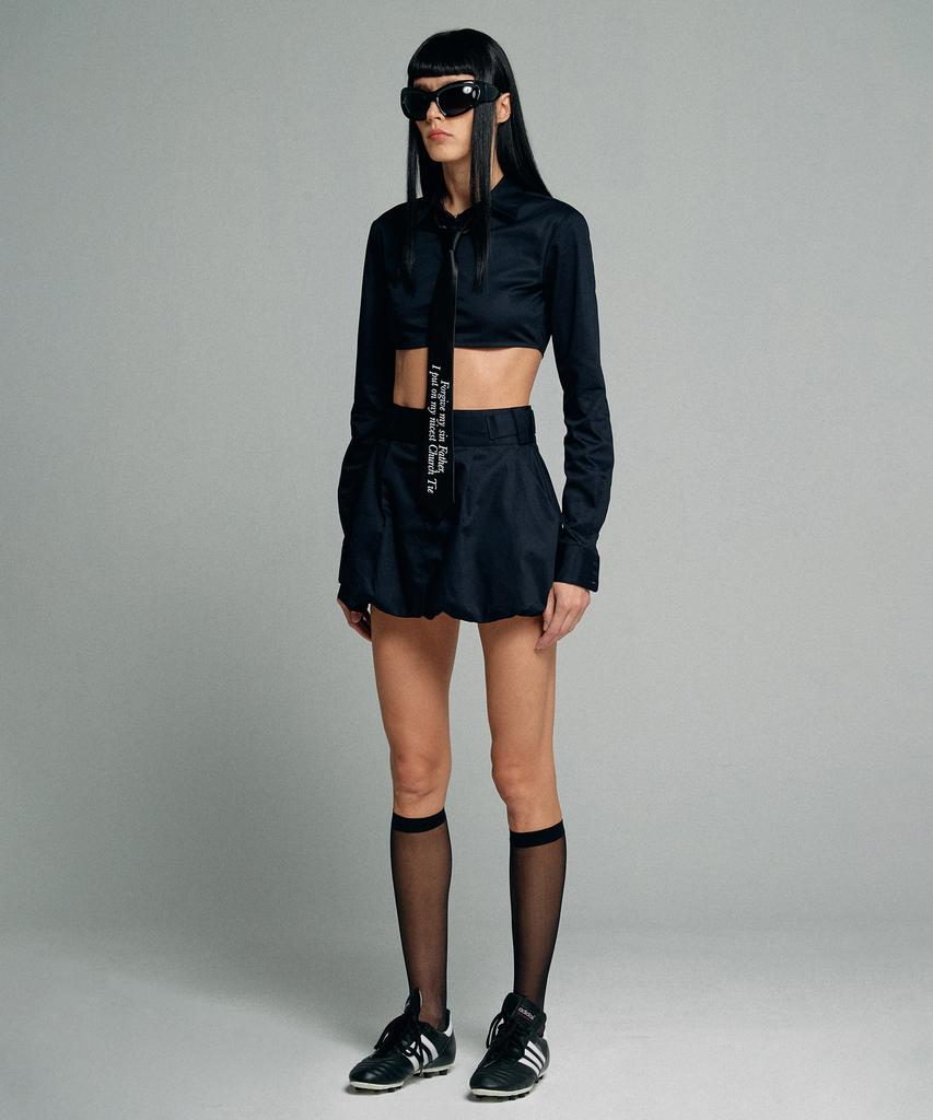 SCULPTOR Slim Crop Shirt Navy