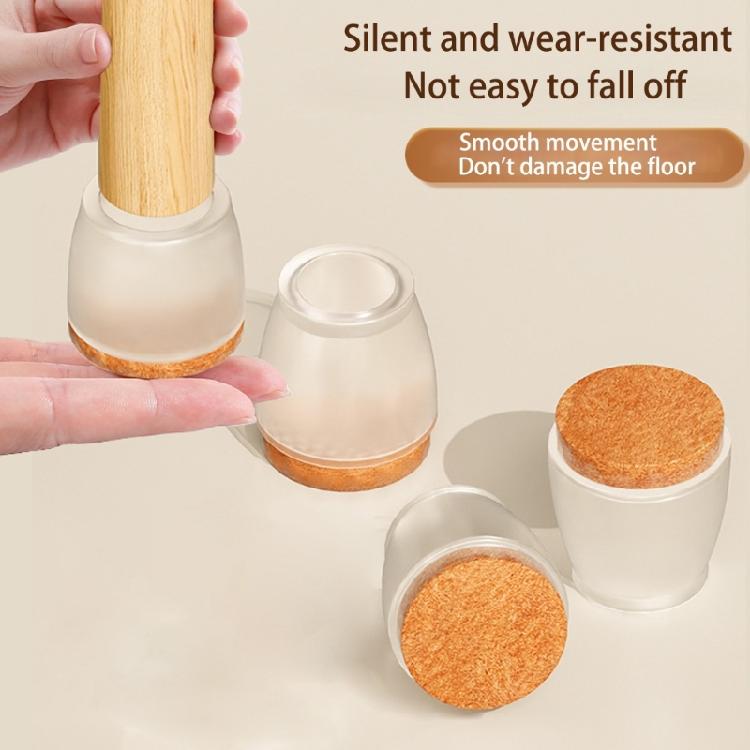 8Pcs Round Chair Leg Protector Felt Pad Chair Leg Cover Rubber Feet Protector Pad for Hardwood Floor Furniture Pad