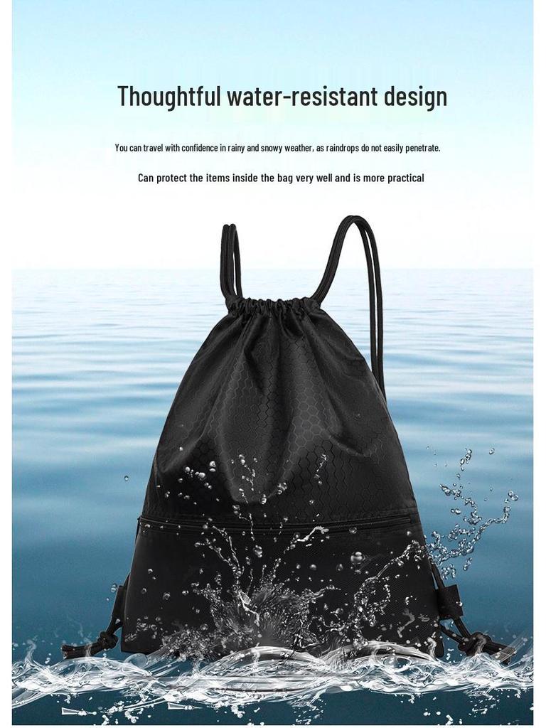 Large Capacity Outdoor Basketball Oxford Cloth Drawstring Backpack with Printed Logo