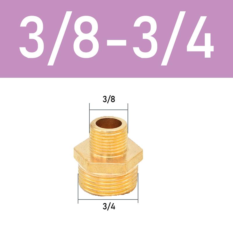 Mässingsrör Hex Nippelkoppling Snabbkoppling Adapter 1/8 1/4 3/8 1/2 3/4 1 Hane till Hane Gänga Vatten Olja Gas Anslutning