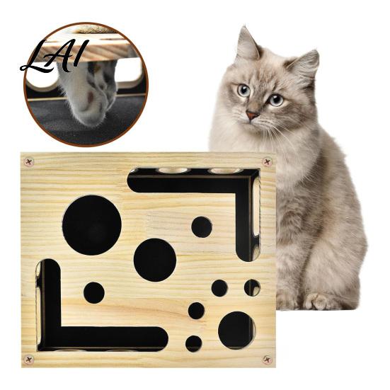Katzen Nagelpflege Spielzeug Feilenbox Holz Anreicherung Box Puzzle Spielzeug Interaktiver Kratzbaum Mentale Stimulation Enthält Schleifpapier für die Pflege von Hauskatzen