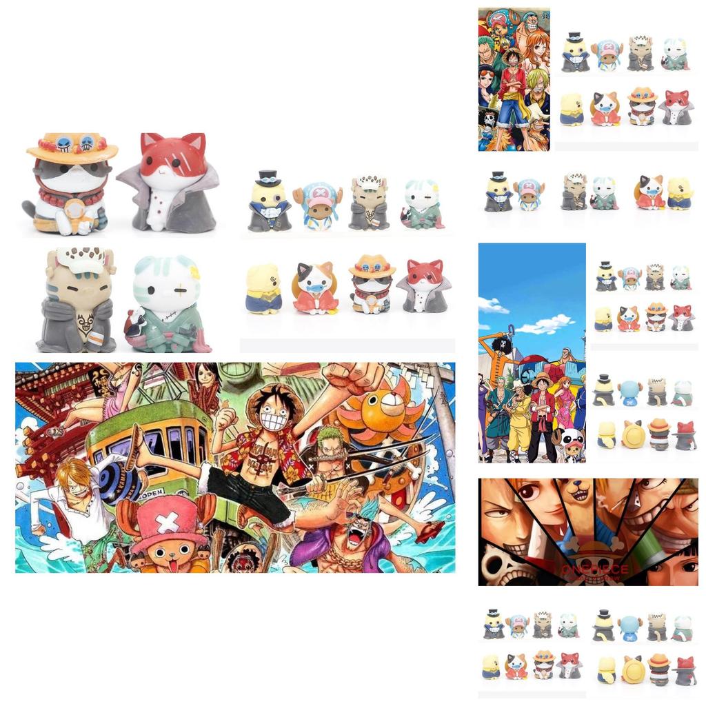 Pvc Collectible Cake Toppers 8 Adorable Cat Mascots Cosplaying Pirates