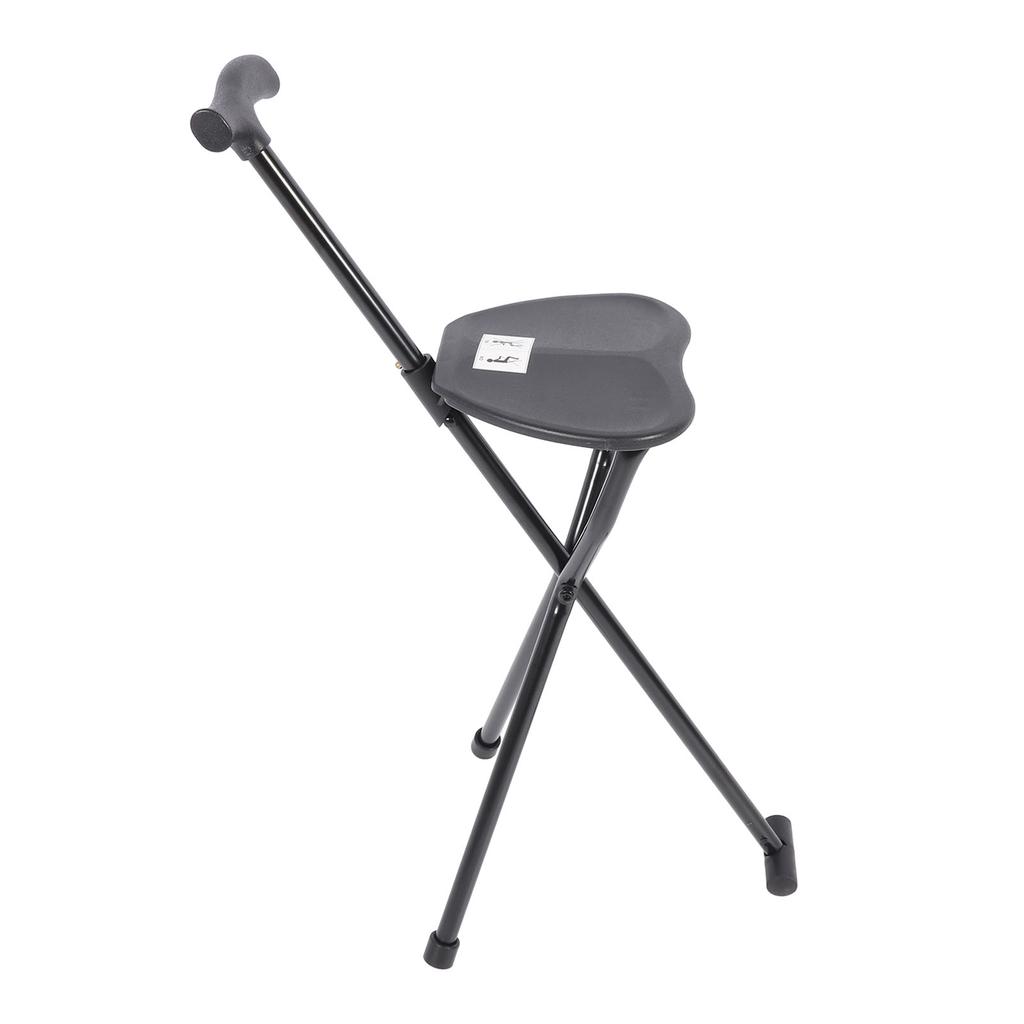 Portable Tripod Cane Stool Multi Functional Anti Slip Aluminum Alloy Folding Walking Cane with Seat