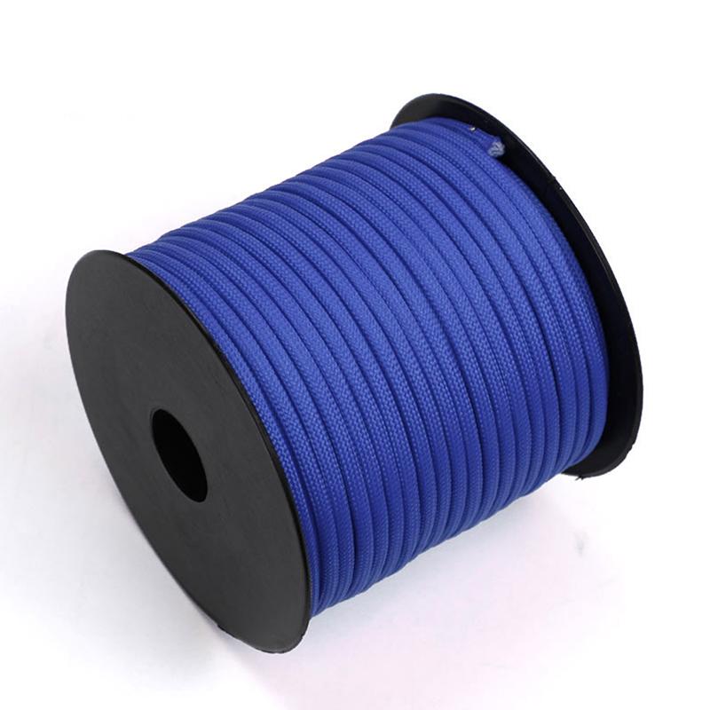 50M 7-adriges Paracord-Seil für den Außenbereich, Polyester, Fallschirmschnur, Camping, Überleben