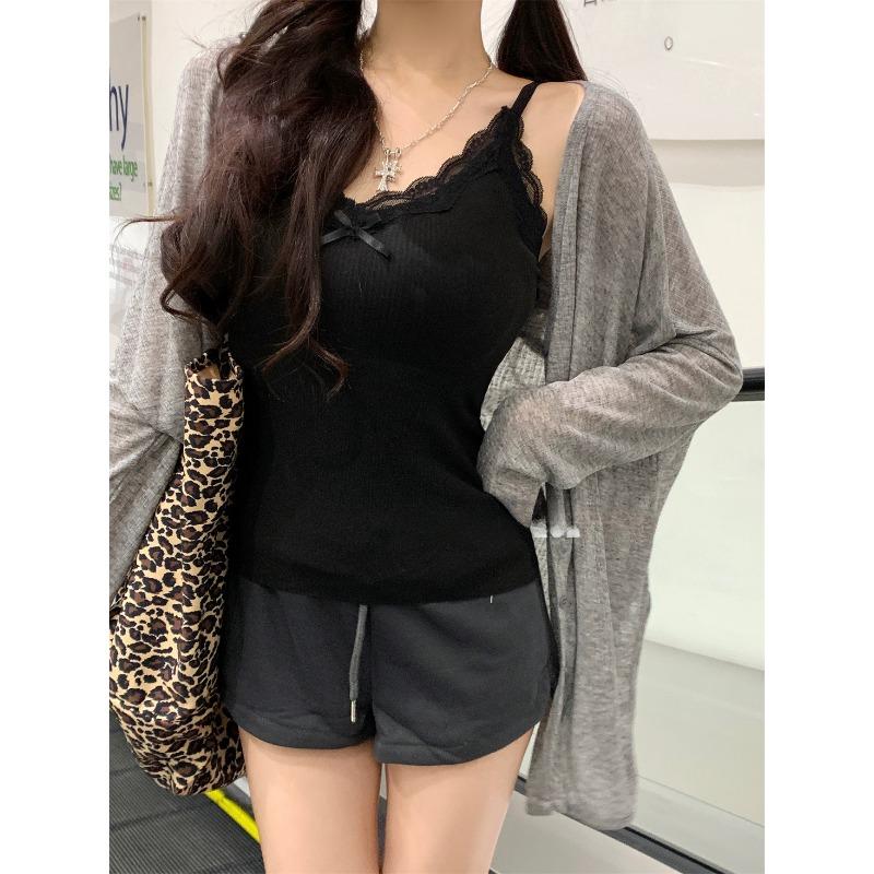 New Style with Chest Pad with Pure Wind Halter Vest Sexy Sweet Lace Neck Tight Back Short Blouse