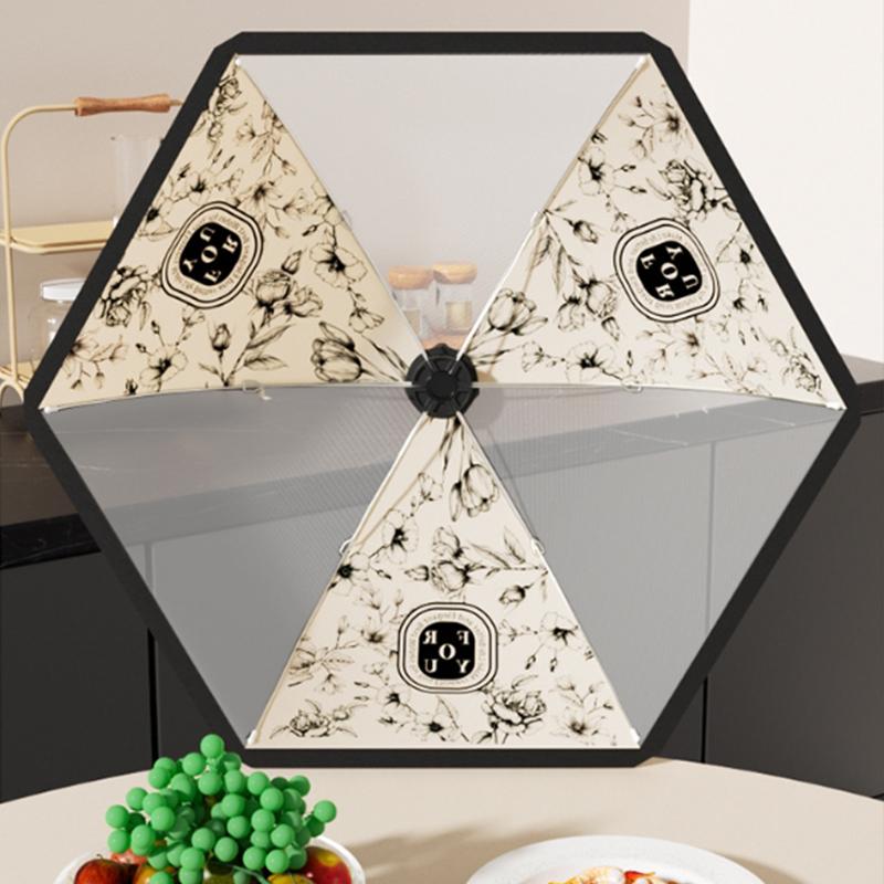 Foldable Breathable Food Cover Dust-Proof Mosquito-Proof Reusable Household Rice & Leftovers Protector for Dining Table