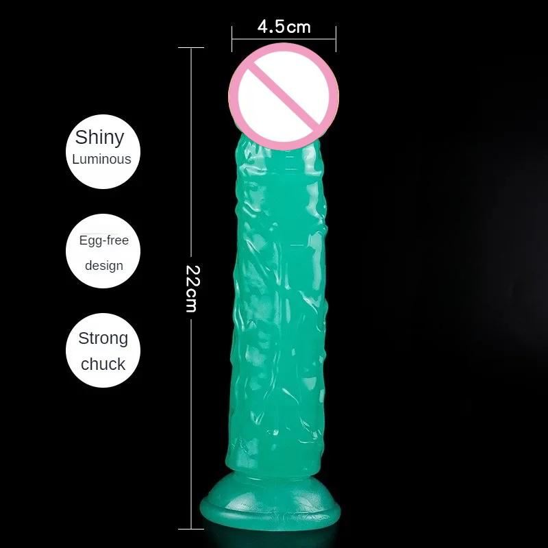 Glow-in-the-Dark Simulation Dildo Clitoris G-Spot Stimulator Prostate Massage Anal Plug Female Masturbator With Suction Cup Dild