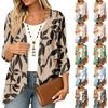 Damen Vintage Cardigan mit Blumenprint, Dreiviertelärm, Leicht, für Freizeit und Alltag