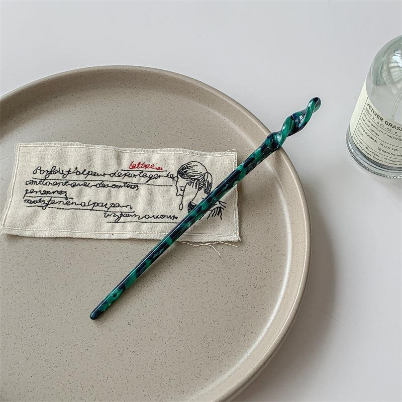 1pc Mermaid Lady Acetic Acid Sweet Colorful Hairpin Simple Modern Ancient Style Pan Hairpin Versatile Hairpin for Daily Use