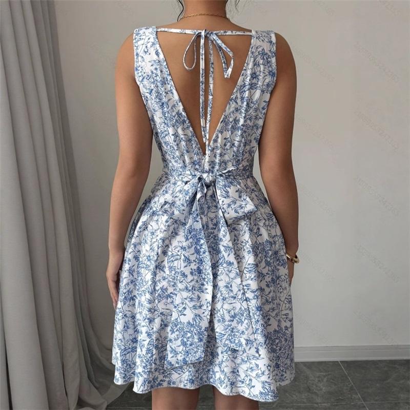 Women's Elegant Bohemian-style Floral Dress For Summer
