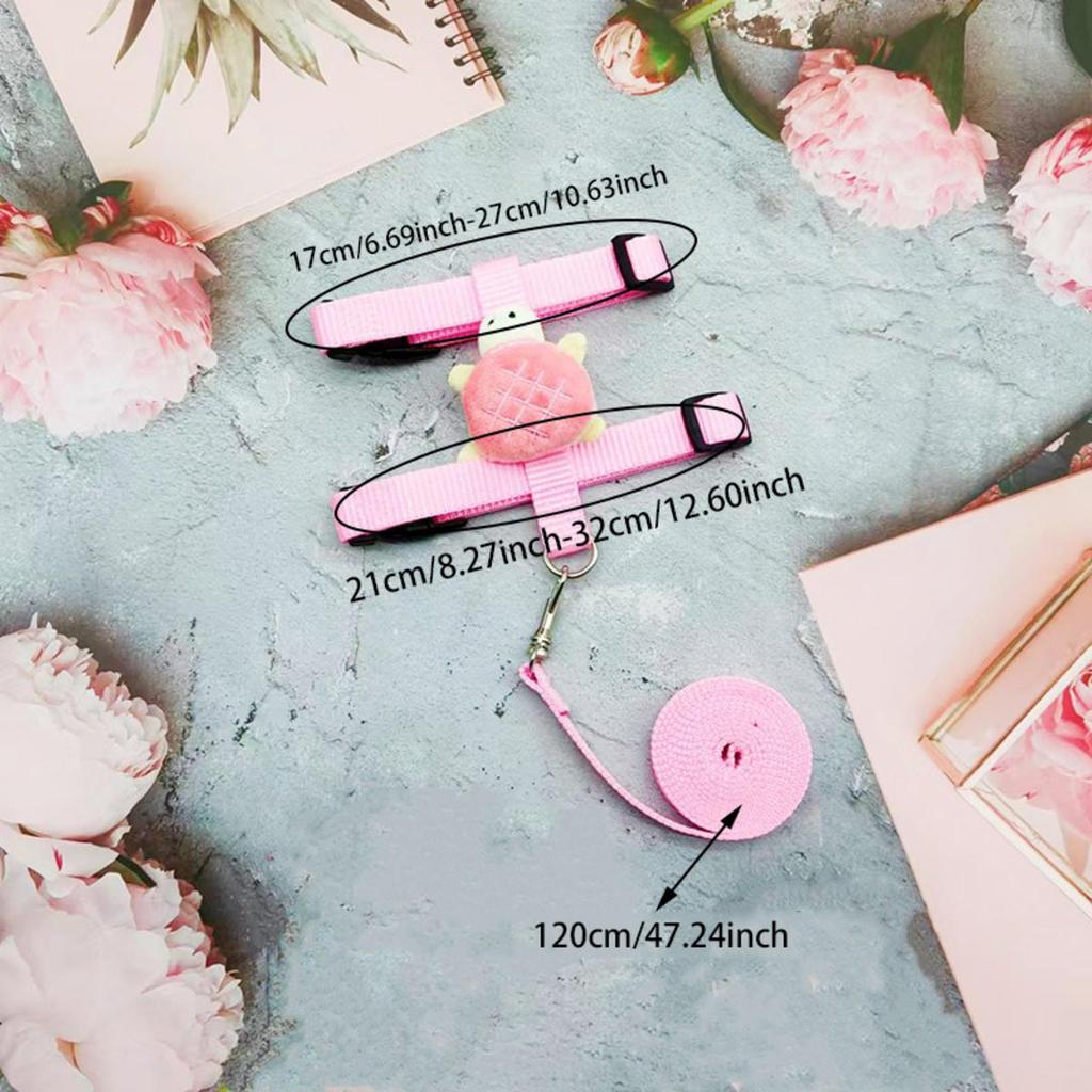 Kanin Katteseler og Båndsett Justerbare Seler for Kanin Kattunge Piggsvin Kjæledyr Utendørs Gåutstyr Tilbehør