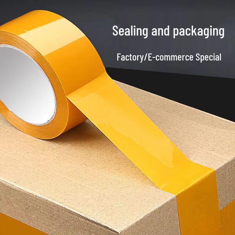 Extra Large High-Viscosity Yellow Foam Box Sealing Tape, Thickened for Enhanced Durability 4.3cm x 60m