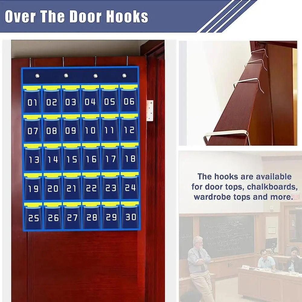 30/36/42/48 Grids Phone Hanging Bag Numbered Thickened Phone Storage Bag Wall-mounted Door Hanging Bag for Calculators Pens Keys