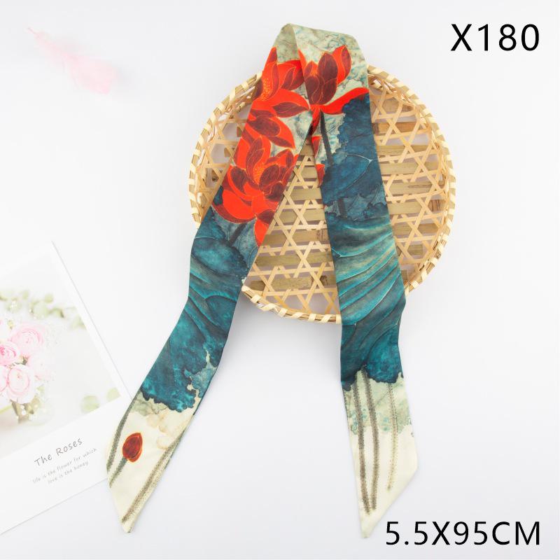 Versatile Vintage Silk Scarf: Hair Tie, Headband, Bag Accessory