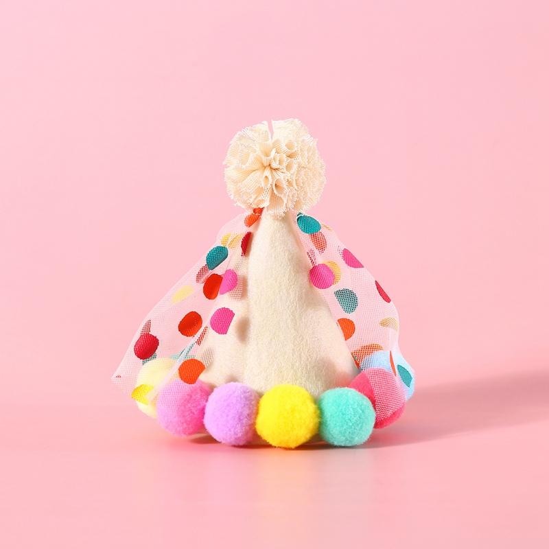 

Pet Dog Birthday Party Dog Hat Candy Color Dot Lace Cat Bib Suit Cute Small Medium Dogs Costume Cap Pet Products Accessories