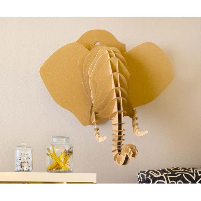 Maquette en carton à assembler Trophée Eléphant 77 cm