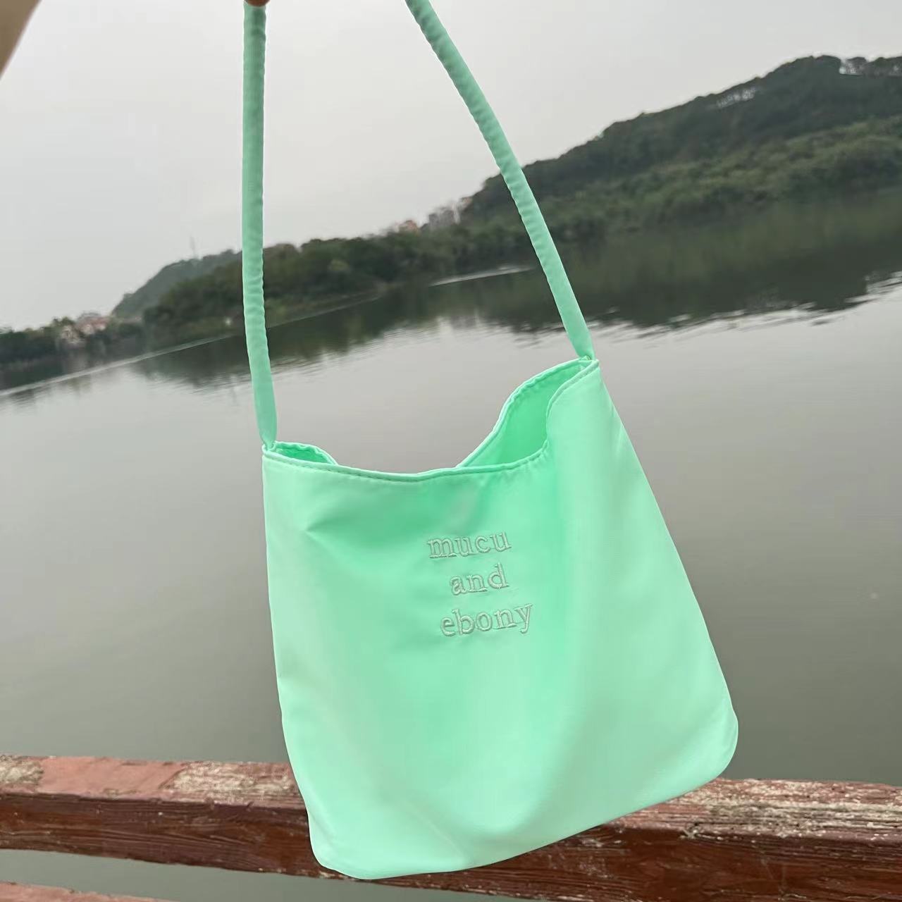 

Портативная сумка-тоут для выхода в свет, летняя сумка, сумка-ведро цвета макарон, сумка через плечо под мышкой зелёный