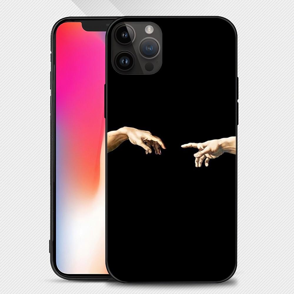 Michelangelo Umělecký Kryt na Telefon iphone15 14 13 12 11 Pro Max Mini X 7 8 Měkký Kryt