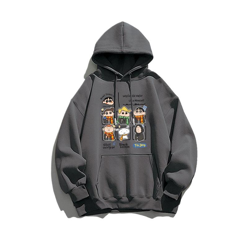 Casual personalized hoodie women's hooded top Crayon Shin chan style hoodie girls cute hoodie loose sweater women’s clothes