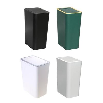 Cubo de Basura Conveniente Tapa a Presión, Papelera de Plástico con Tapa Sellada para Uso Diario