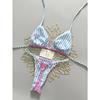Sexy pink blue heart print micro bikinis sets two pieces halter back tie thong swimsuits bathing suit swimwear biquini tankini