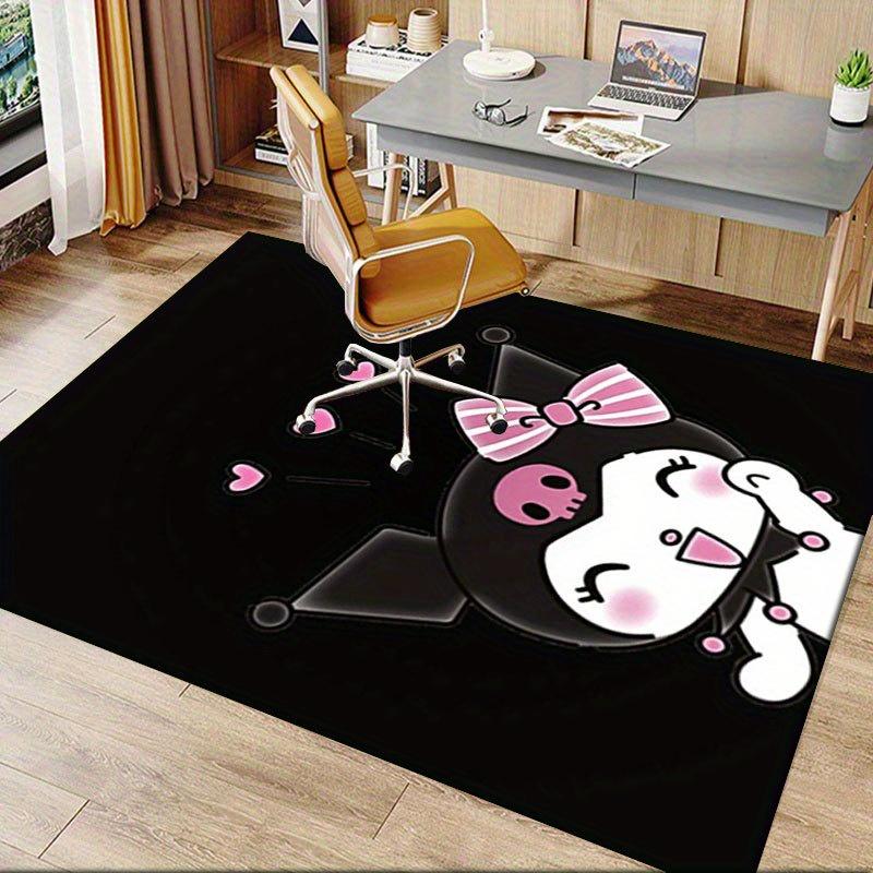 1pc Sanrio Kuromi Mermaid Printed Office Carpet Rectangle Rug Under The Table,Perfect Room Decor for Living Room, Bedroom, Kitchen, Non-slip Floor Mat