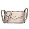 New Textured Genuine Leather Mini Messenger Bag Korean Style Temperament Wild Flap Small Square Bag Simple Messenger Bag for Women
