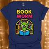 Bookworm Design T-Shirt | Reading Mascot Graphic Tee | Funny Librarian Gift | Scholar | Book Lover