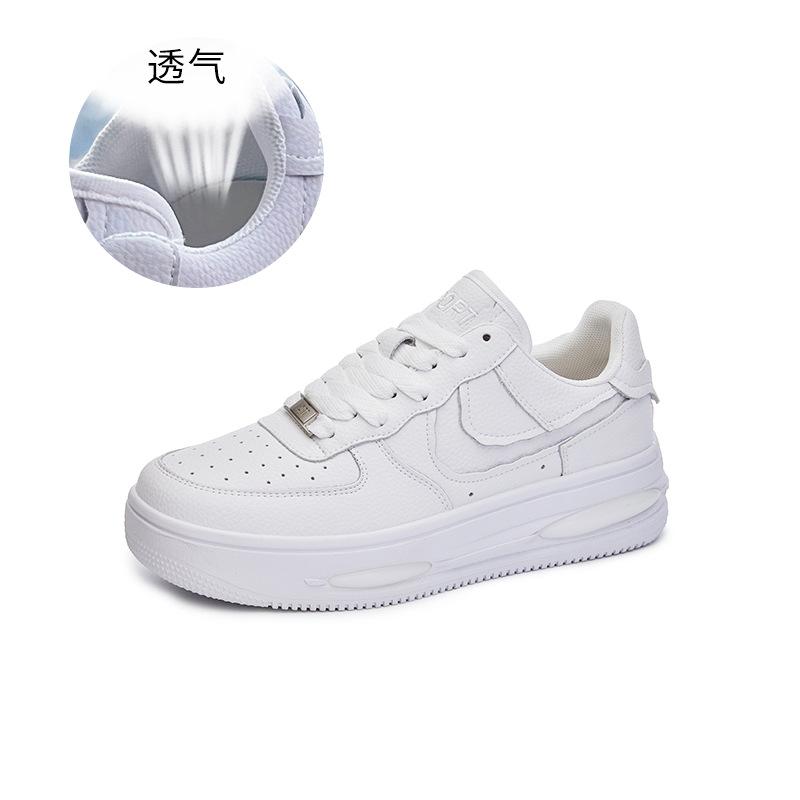 

New leather little white shoes women s 2025 spring platform women s shoes heightening sports board shoes women s casual versatile shoes children 40 білий