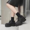 New Mickey Big Head Derby Shoes Couple Year Thick-Soled Lace-Up Inner Height-Increasing Leather Shoes 5761-W