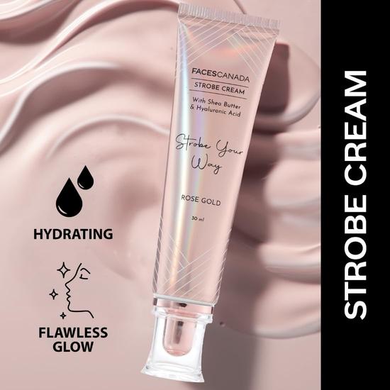 FACESCANADA Rose Glow Kit | Roségoldene Strobe-Creme (30ml) + Absolute Ivory All Day Hydra Matte Mini Foundation mit mittlerer Deckkraft (15Ml)